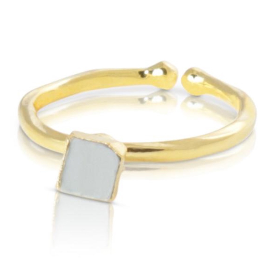 Moonstone adjustable stacking ring